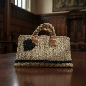 Elegant Jute Handbag with Woman  Bag Design code 92